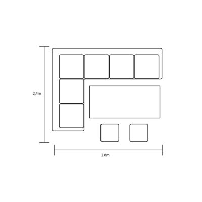 Heritage Rectangular Casual Dining Set Footprint