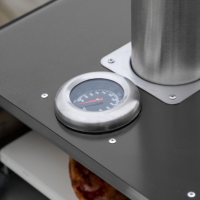 Sassari Pizza Oven Black Thermometer Detail