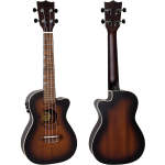 Flight DUC380 CEQ Amber Electro-Acoustic Concert Ukulele Front and Back