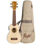 Flight DUS320CEQ Electro-Acoustic Soprano Ukulele Main with Case