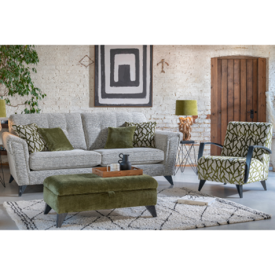 Nevada 2 Seat Sofa, Accent Chair & Storage Footstool